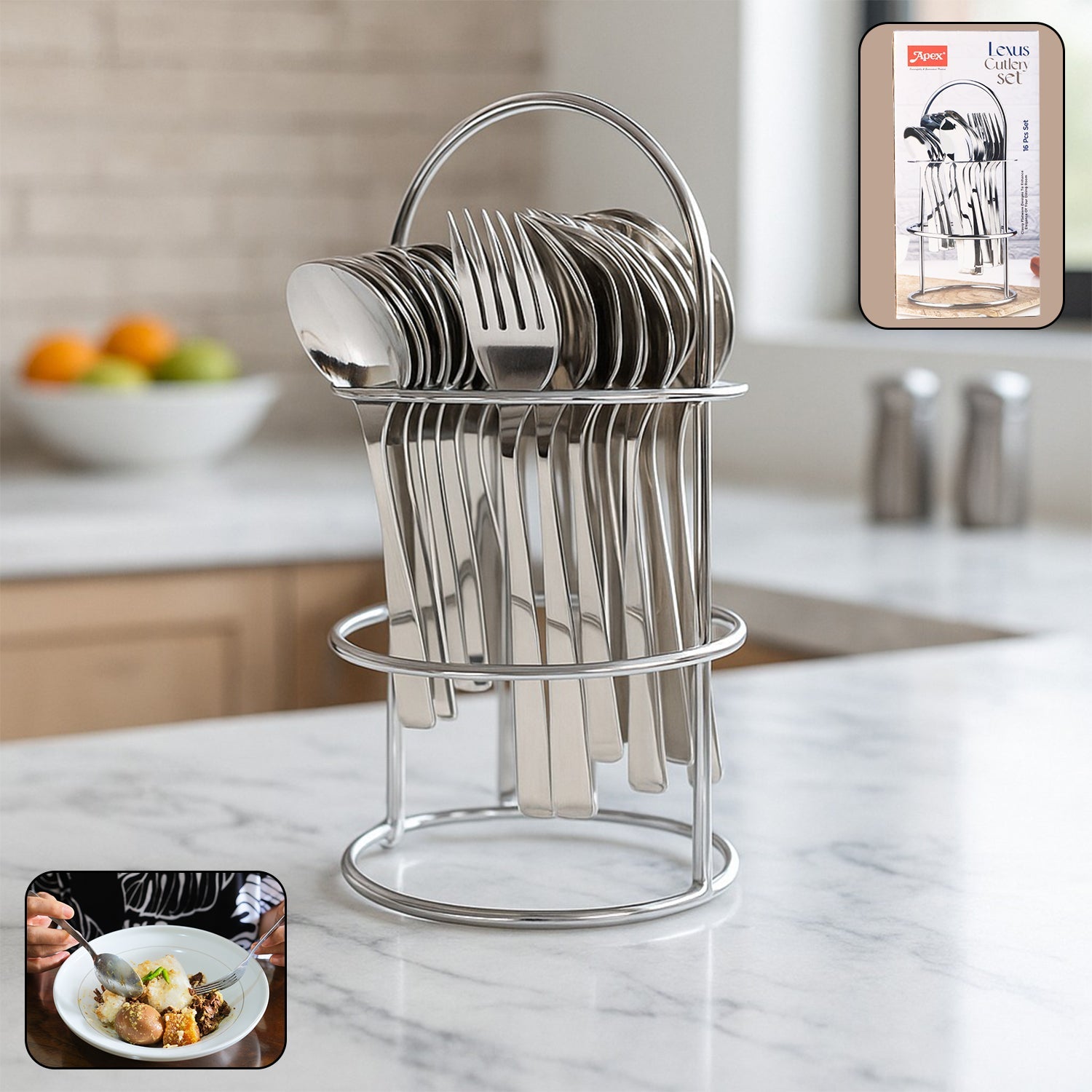 Apex Premium Stainless Steel Cutlery (16  Pc / Set) Apex Premium Stainless Steel Cutlery (16  Pc / Set)
